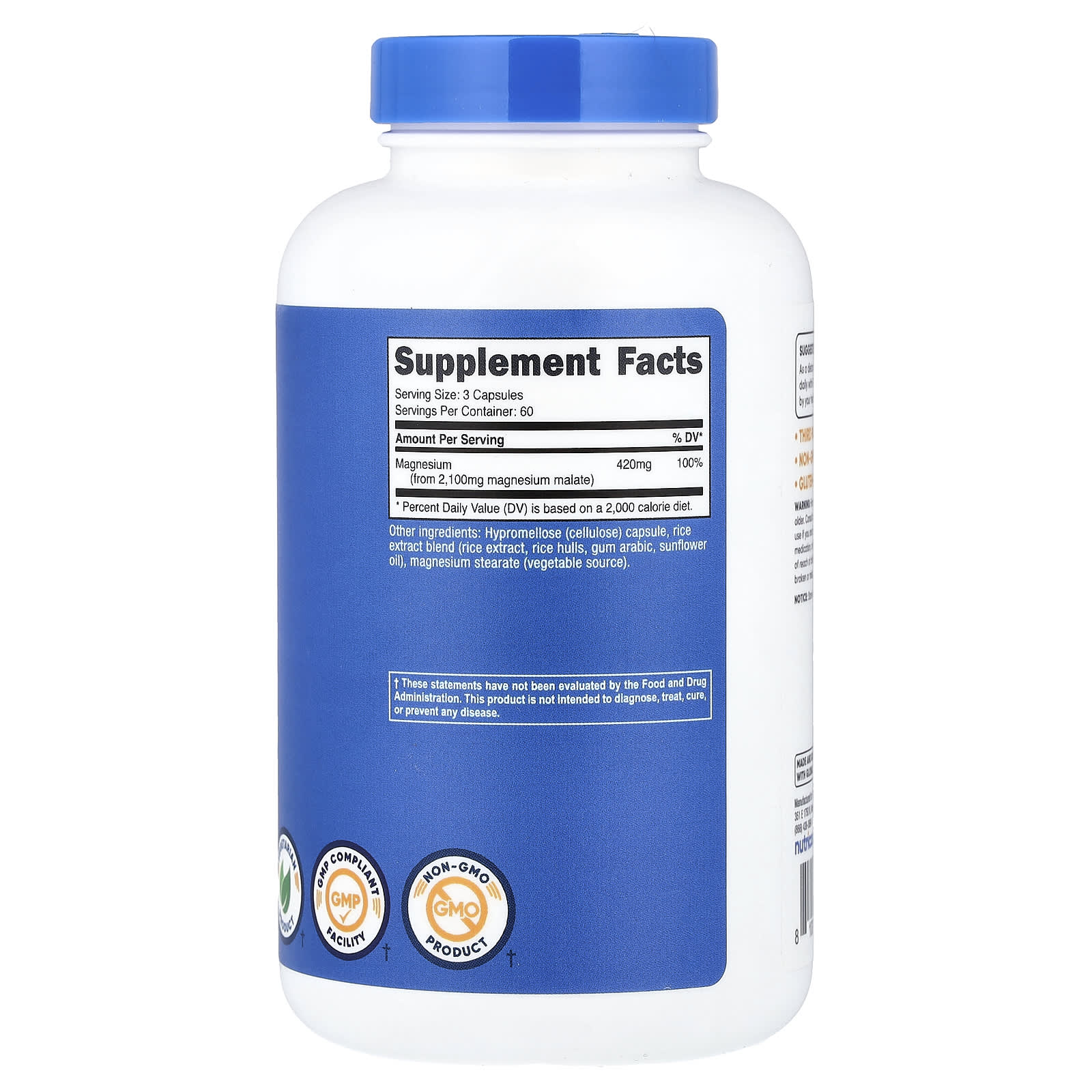 Nutricost, Magnesium Malate, 180 Capsules (700 mg per Capsule) - Image 2