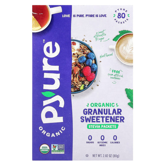 Pyure, Organic Granular Sweetener, Stevia, 80 Packets, 0.035 oz (1 g) Each - Image 1