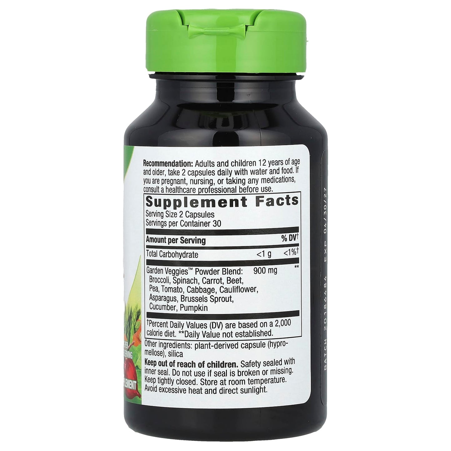 Nature's Way, Garden Veggies™, Veggie Powder Blend, 60 Vegan Capsules - Image 2