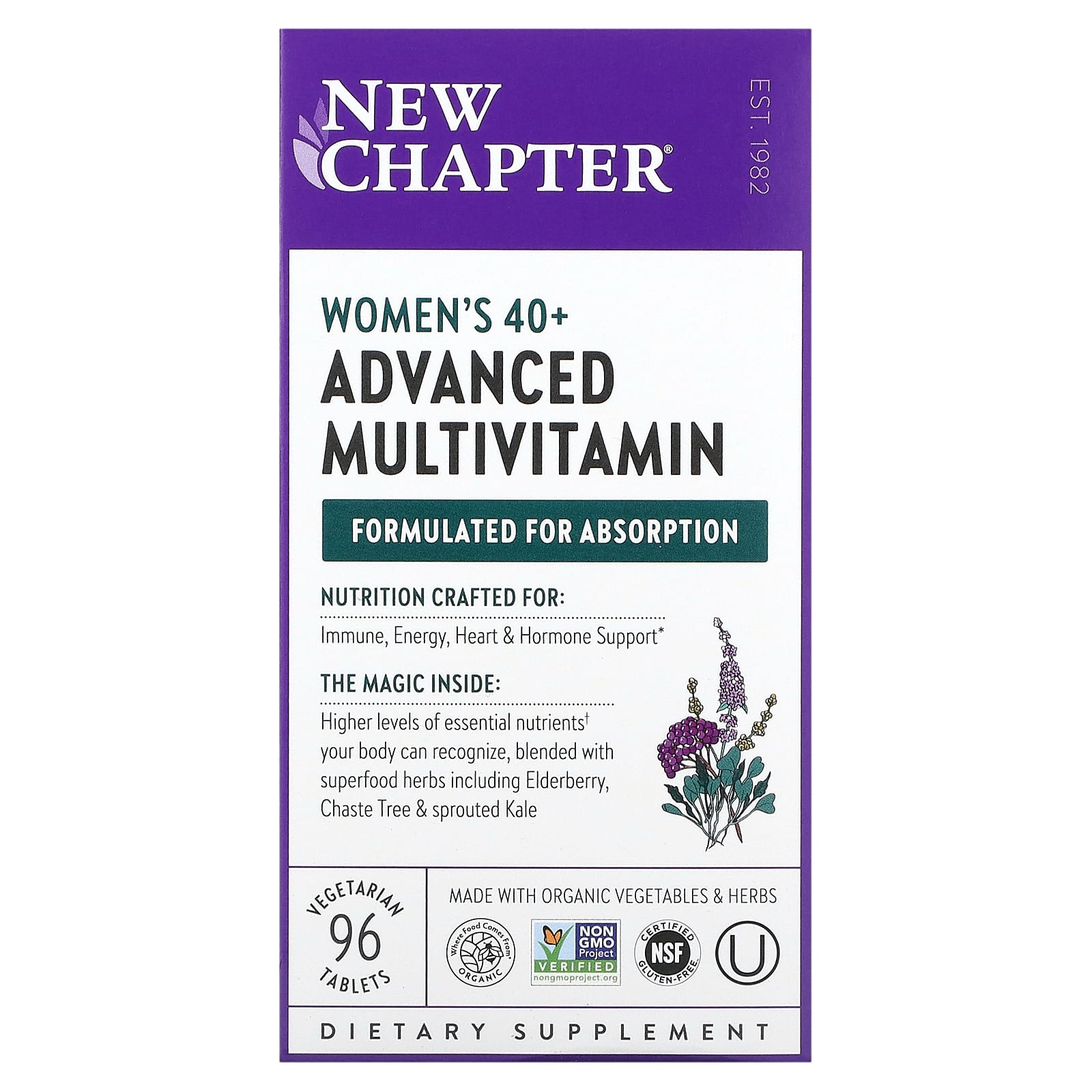 New Chapter, Women's 40+ Advanced Multivitamin, 96 Vegetarian Tablets - Image 1