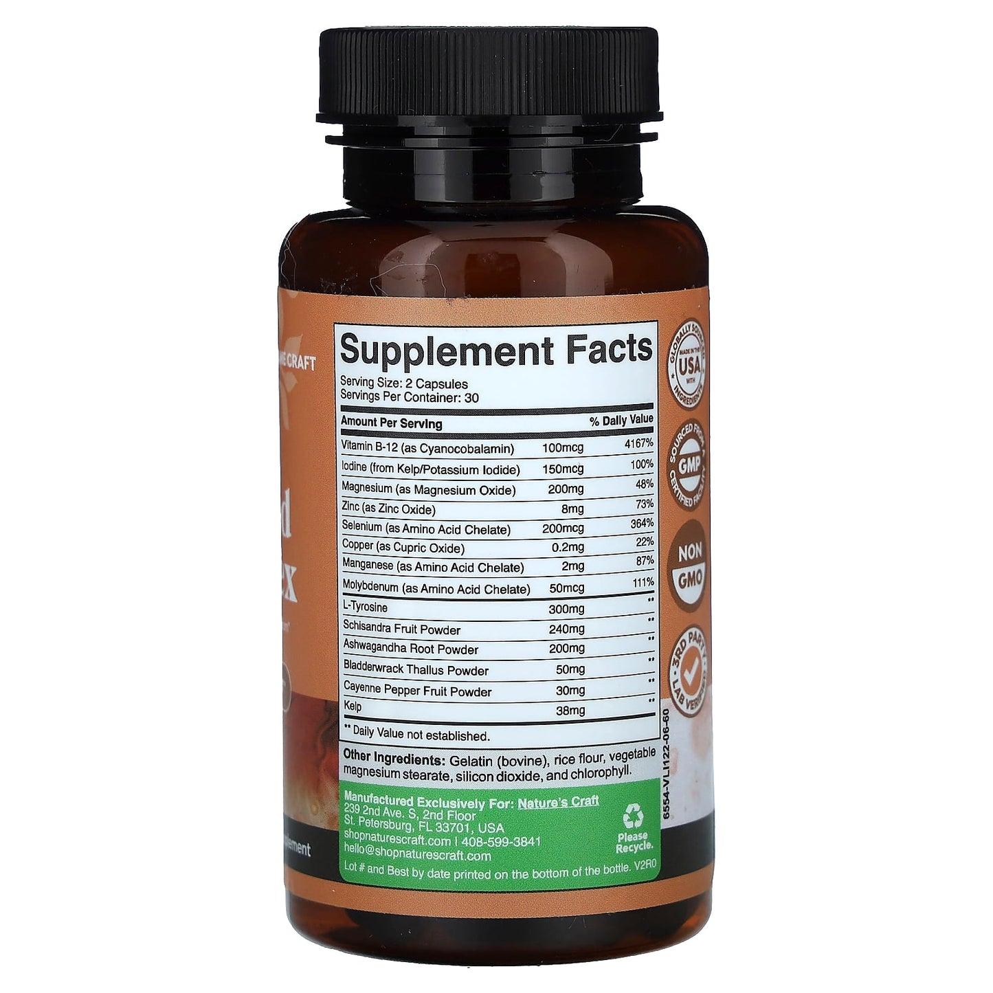 Nature's Craft, Thyroid Complex , 60 Capsules - Image 2