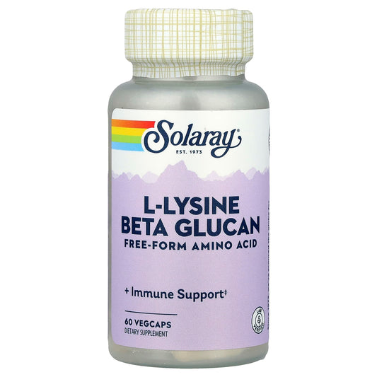 Solaray, L-Lysine Beta Glucan, 60 VegCaps - Image 1