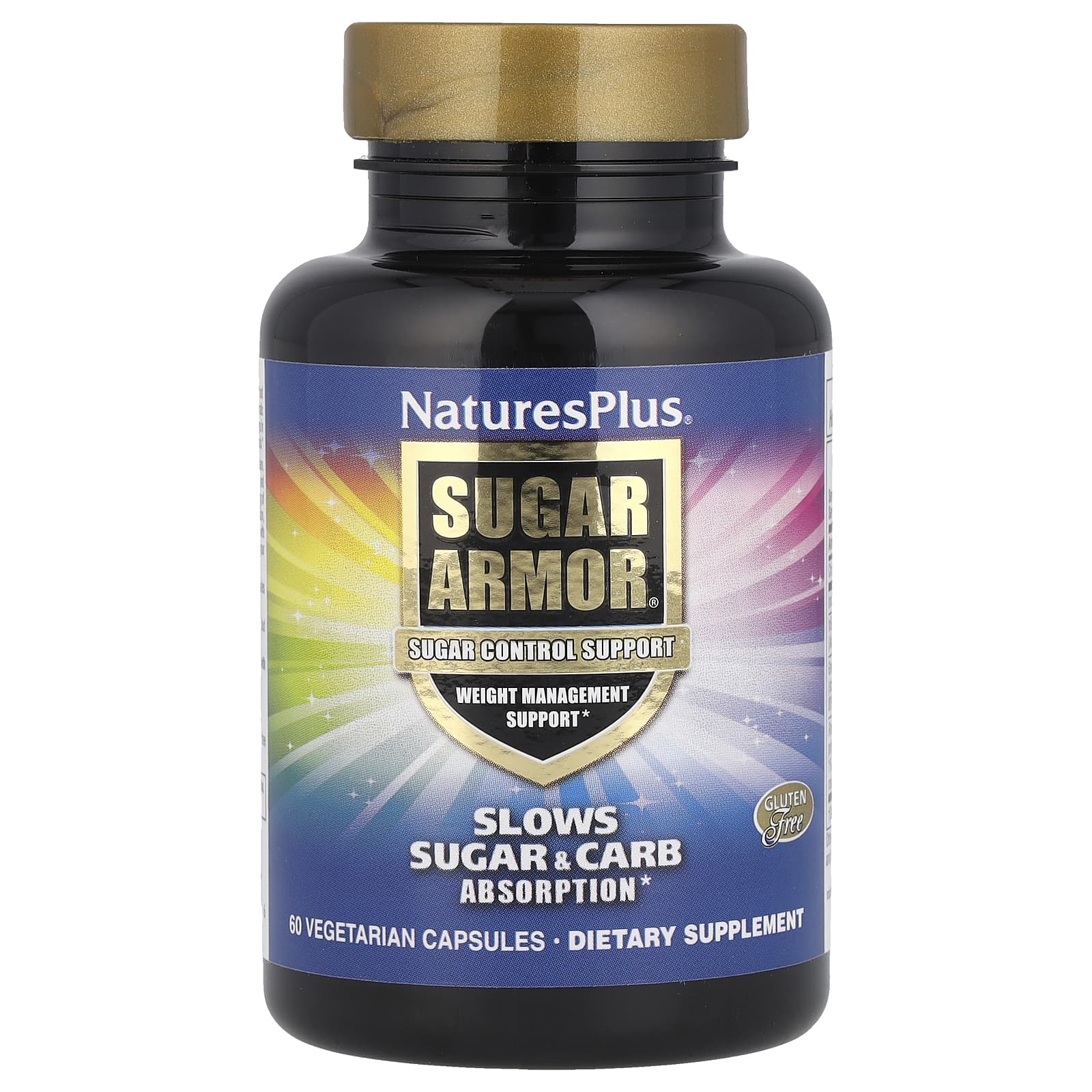 NaturesPlus, Sugar Armor®, Sugar Control Support, 60 Vegetarian Capsules - Image 1