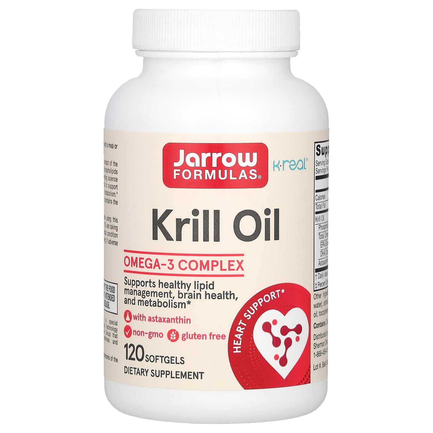 Jarrow Formulas Krill Oil 120 Softgels for Heart Health and Brain Function - Image 1