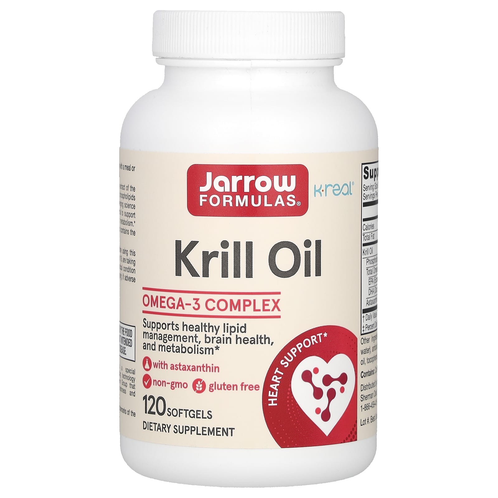 Jarrow Formulas Krill Oil 120 Softgels for Heart Health and Brain Function - Image 1