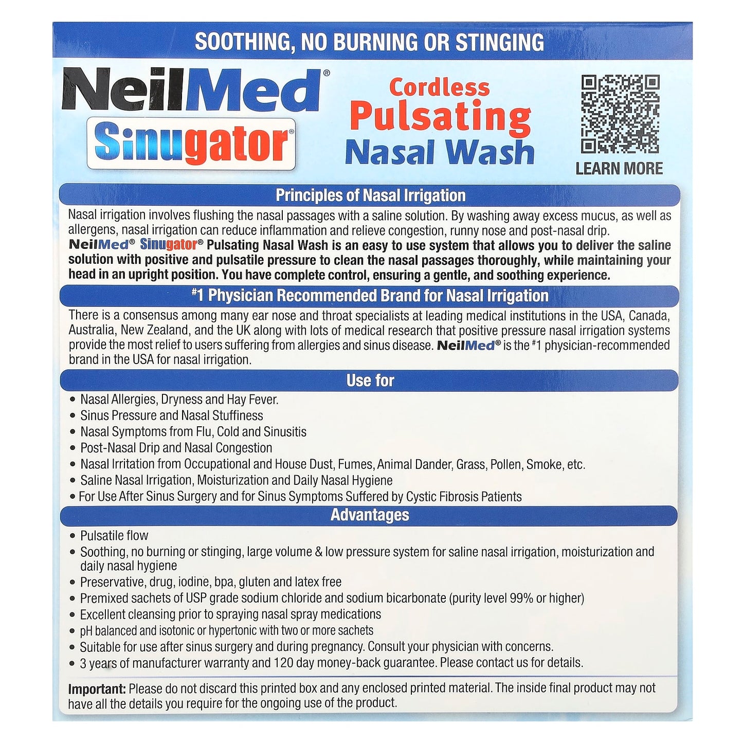NeilMed, Sinugator®, Cordless Pulsating Nasal Wash, 3 Piece Set - Image 2