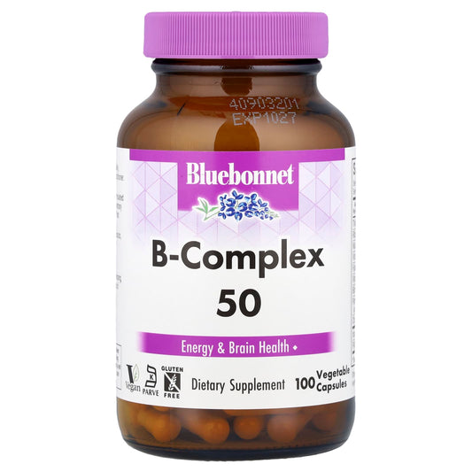 Bluebonnet Nutrition B-Complex 50 - 100 Veggie Capsules for Energy & Brain Health - Image 1