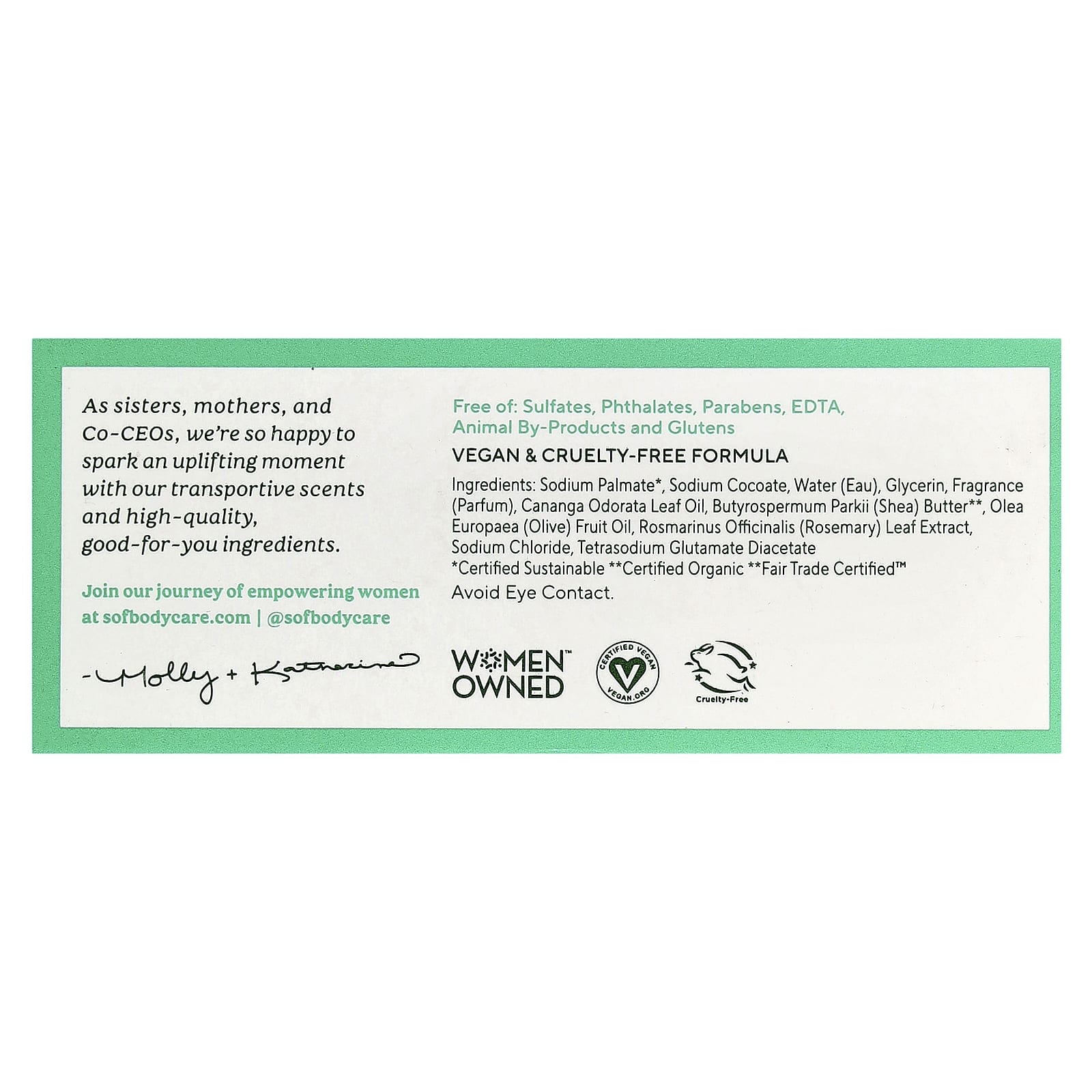 SoF, Triple Milled Bar Soap with Shea Butter, Lush Gardenia, 6 oz (170 g) - Image 2