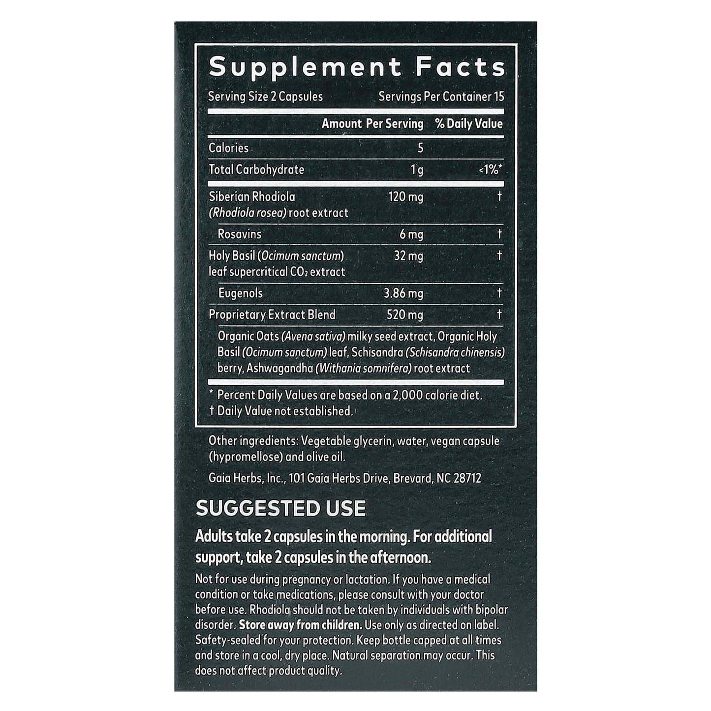 Gaia Herbs Stress Response 30 Vegan Capsules - Image 2