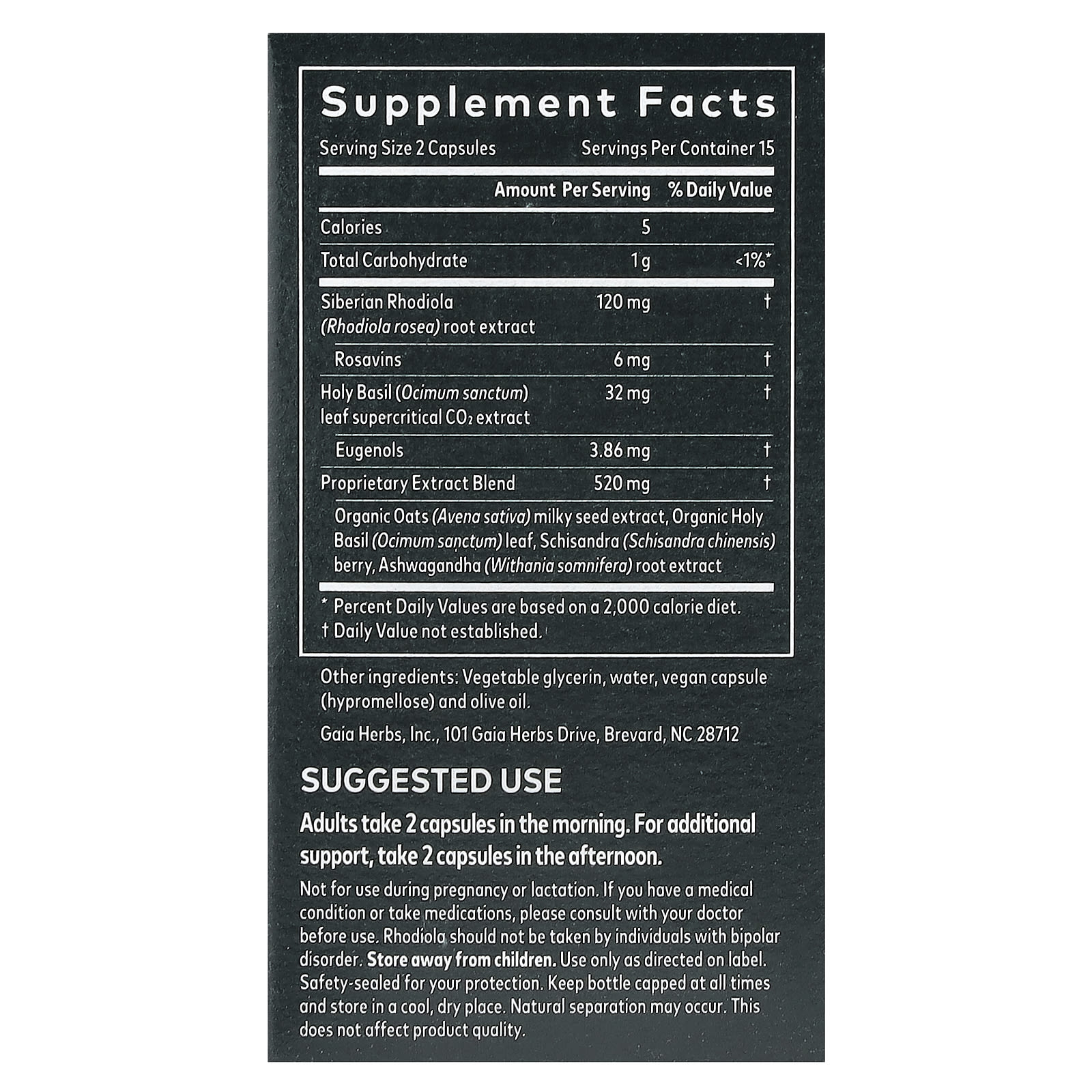 Gaia Herbs Stress Response 30 Vegan Capsules - Image 2