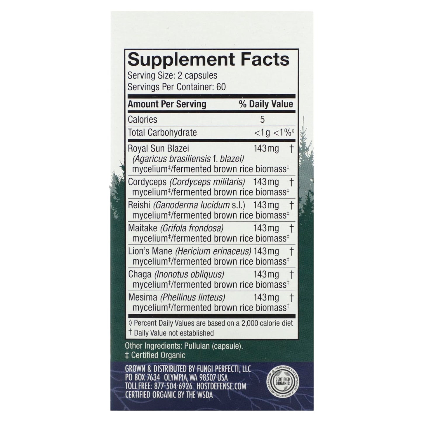 Daily Immune Support with Host Defense STAMETS 7 120 Capsules - Image 2