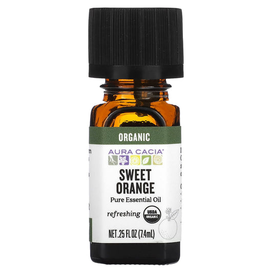 Aura Cacia Organic Sweet Orange Essential Oil 0.25 fl oz - Image 1