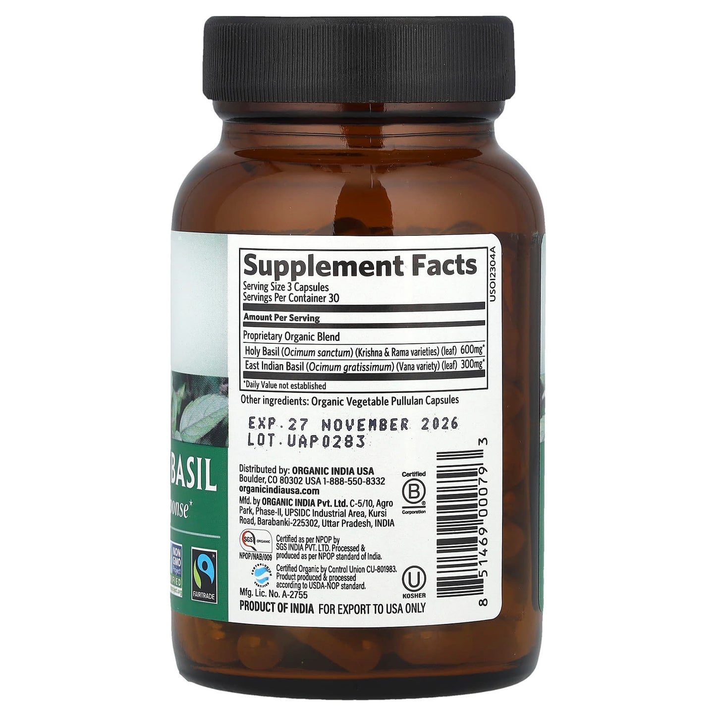 Organic India, Tulsi-Holy Basil, 90 Vegetarian Caps - Image 2