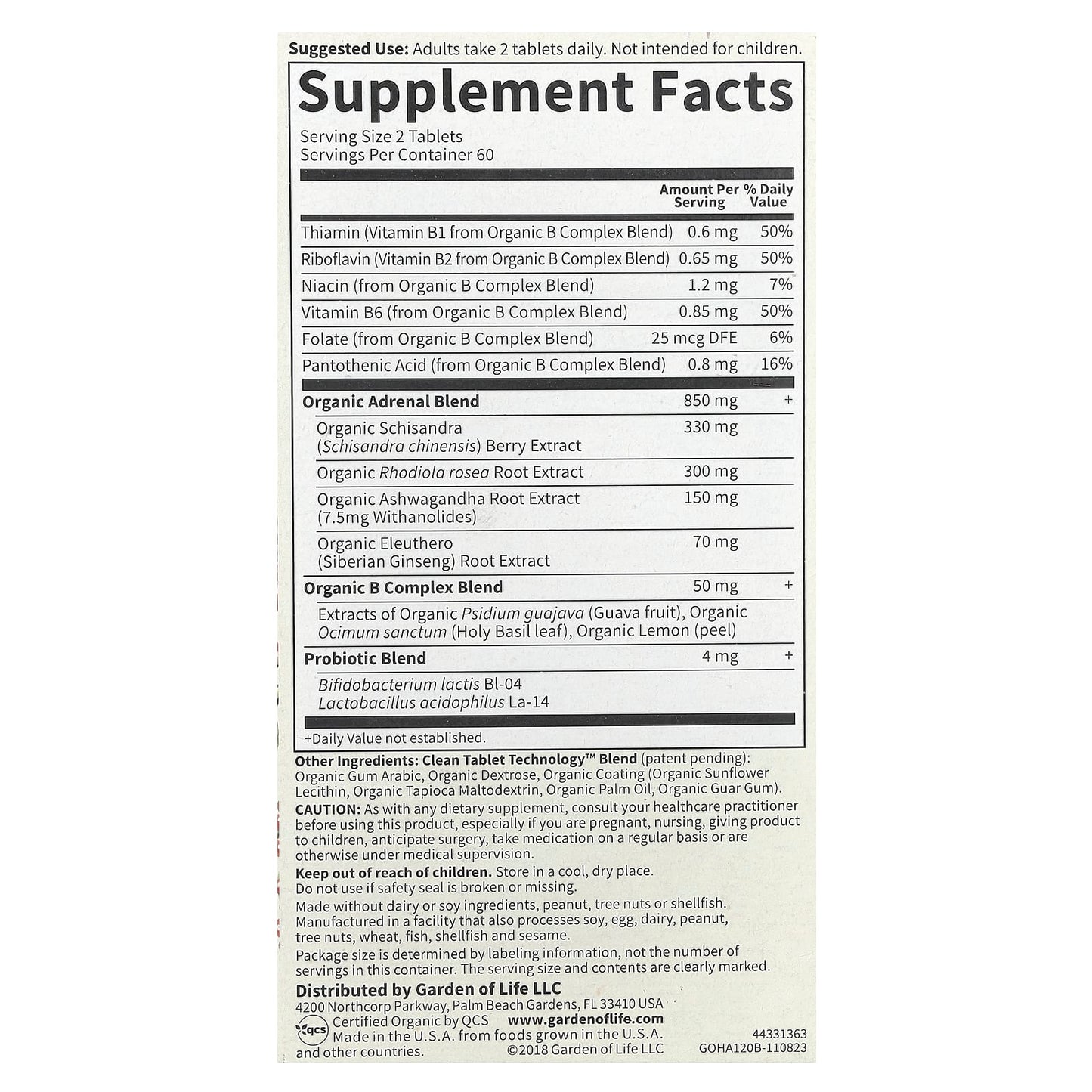 Organic Stress Relief with Garden of Life Adrenal Daily Balance - Image 2