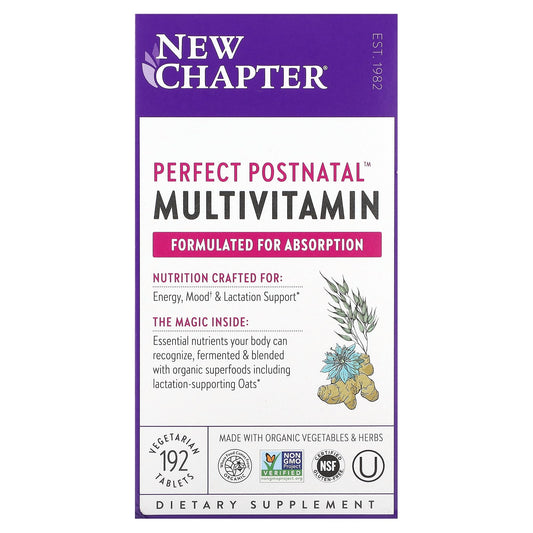 New Chapter, Perfect Postnatal Multivitamin, 192 Vegetarian Tablets - Image 1