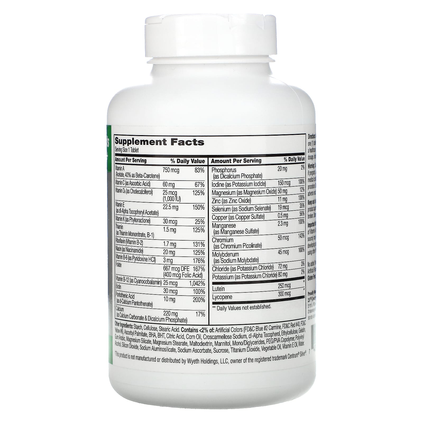 Adult Multivitamin & Multimineral Supplement by 21st Century - 265 Tablets - Image 2
