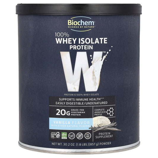 100% Whey Isolate Protein Powder by Biochem - Vanilla, 1.8 lbs - Image 1