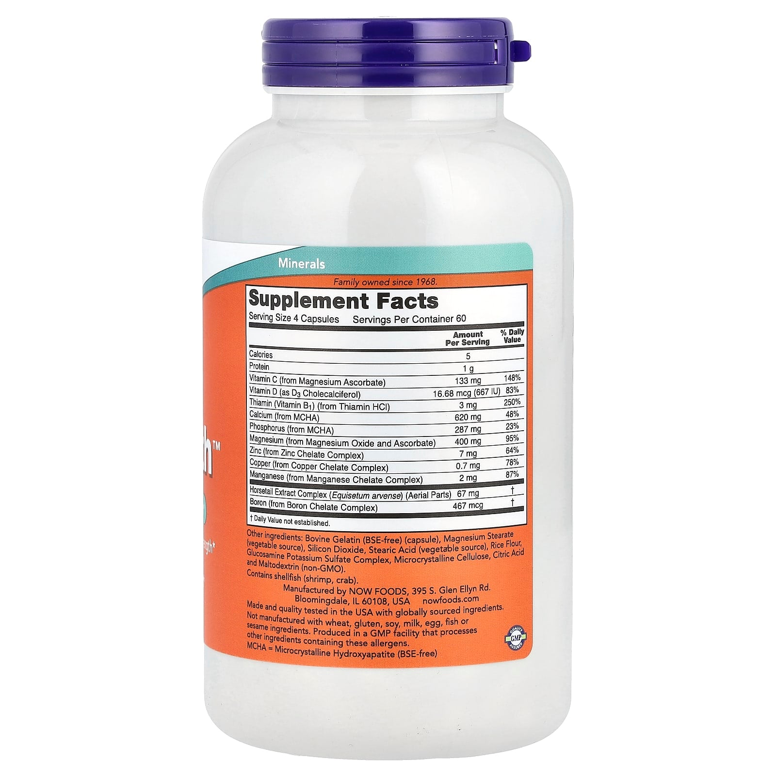 NOW Foods, Bone Strength™, 240 Capsules - Image 2