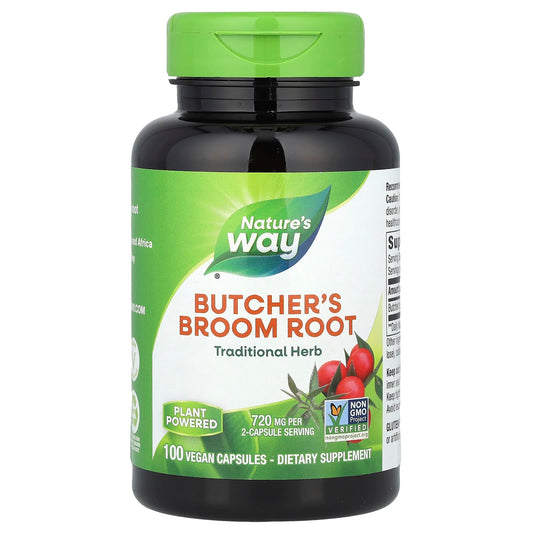 Nature's Way, Butcher's Broom Root, 100 Vegan Capsules (360 mg per Capsule) - Image 1