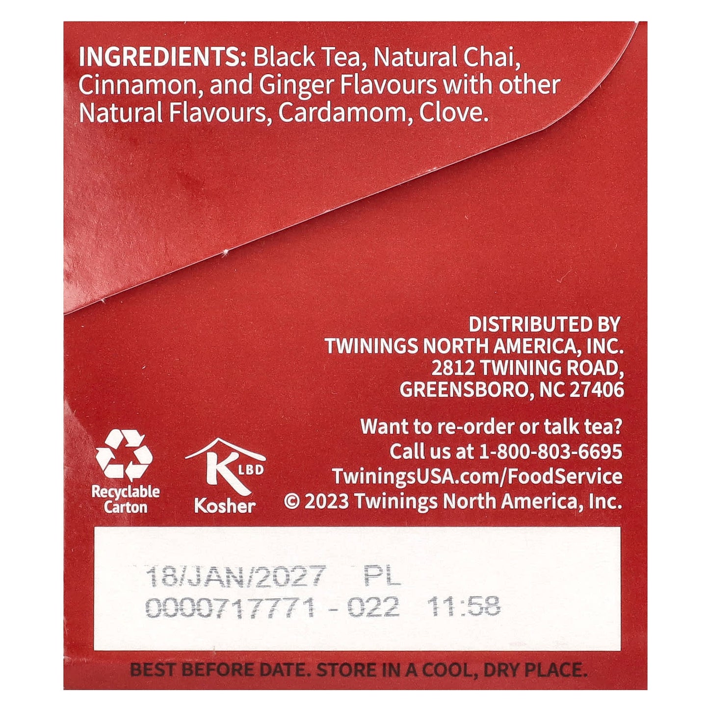 Twinings, Flavored Black Tea, Chai, 25 Tea Bags, 1.76 oz (50 g) - Image 2