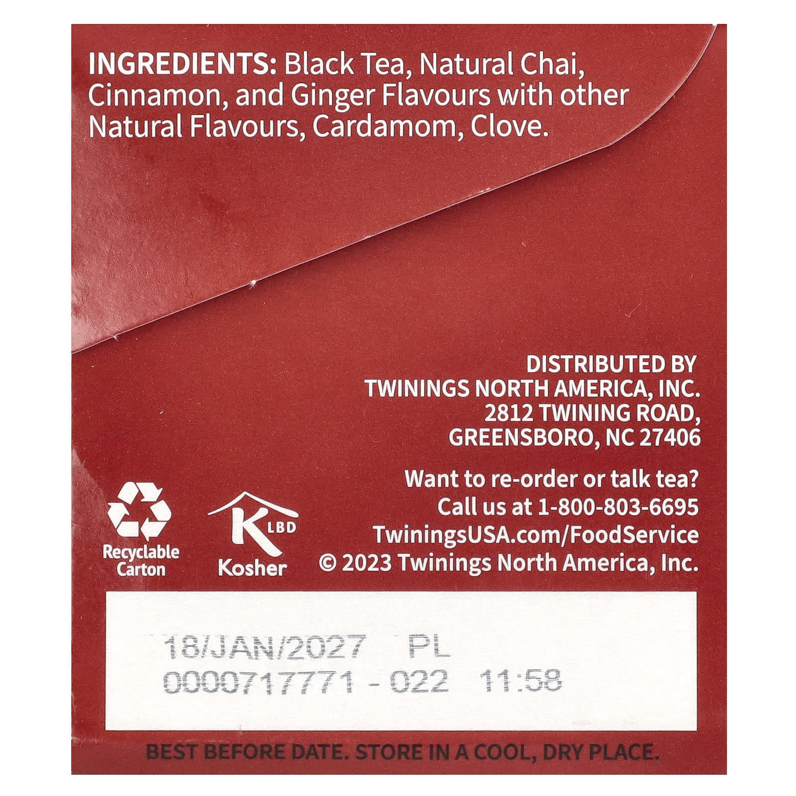 Twinings, Flavored Black Tea, Chai, 25 Tea Bags, 1.76 oz (50 g) - Image 2
