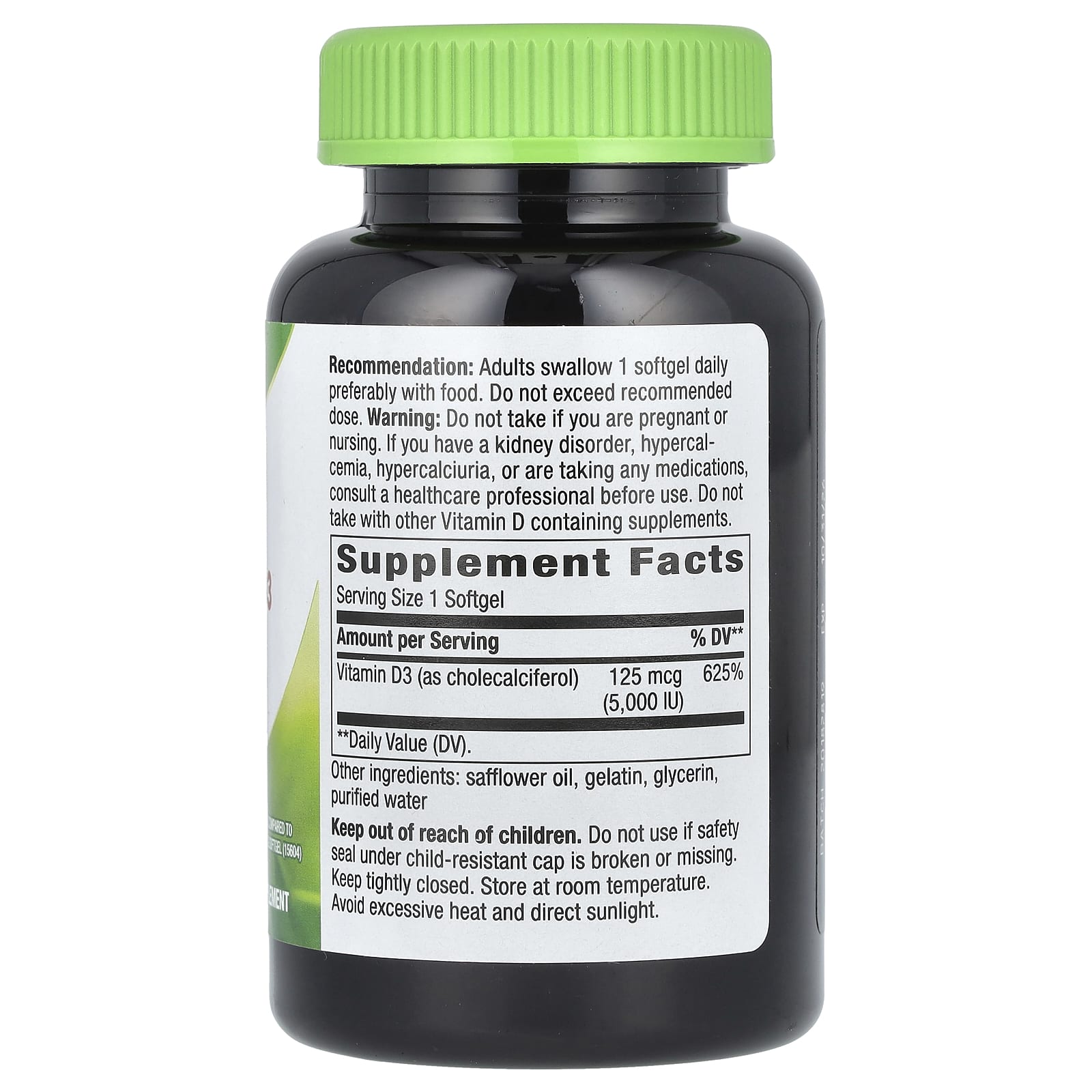 Nature's Way, Vitamin D3 Max, 125 mcg (5,000 IU), 240 Softgels - Image 2