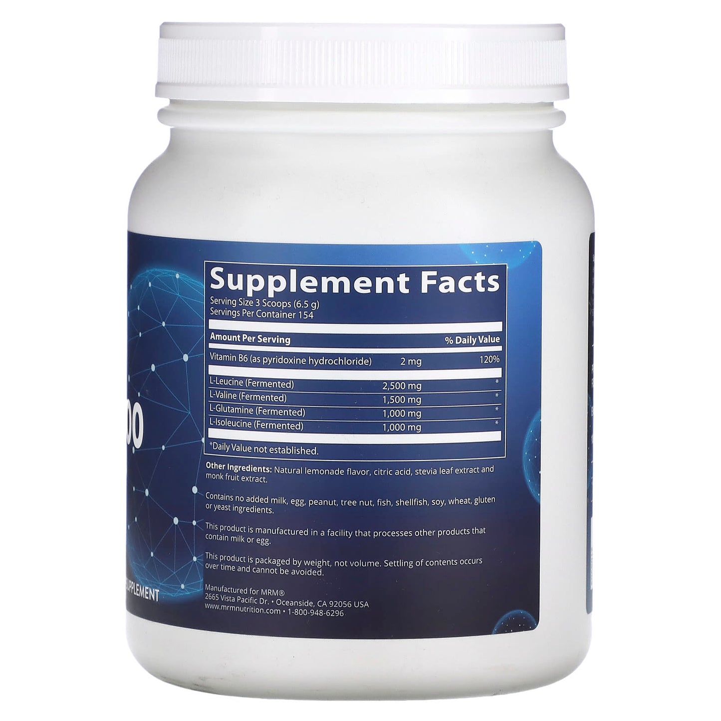 MRM Nutrition, BCAA+G 1000, Lemonade, 2.2 lbs (1,000 g) - Image 2