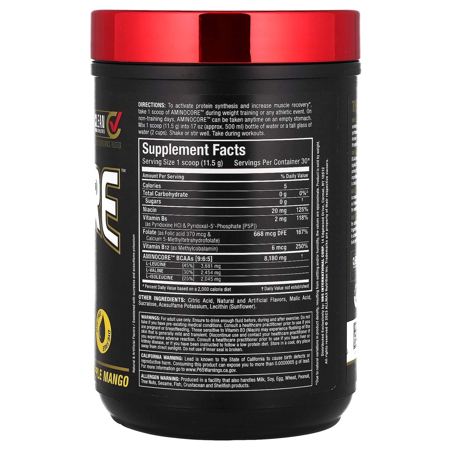ALLMAX Aminocore BCAA Supplement - 8g BCAA, 9:6:5 Ratio, Zero Sugar - Image 2