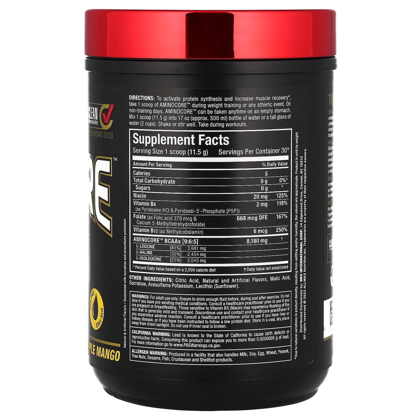 ALLMAX Aminocore BCAA Supplement - 8g BCAA, 9:6:5 Ratio, Zero Sugar - Image 2