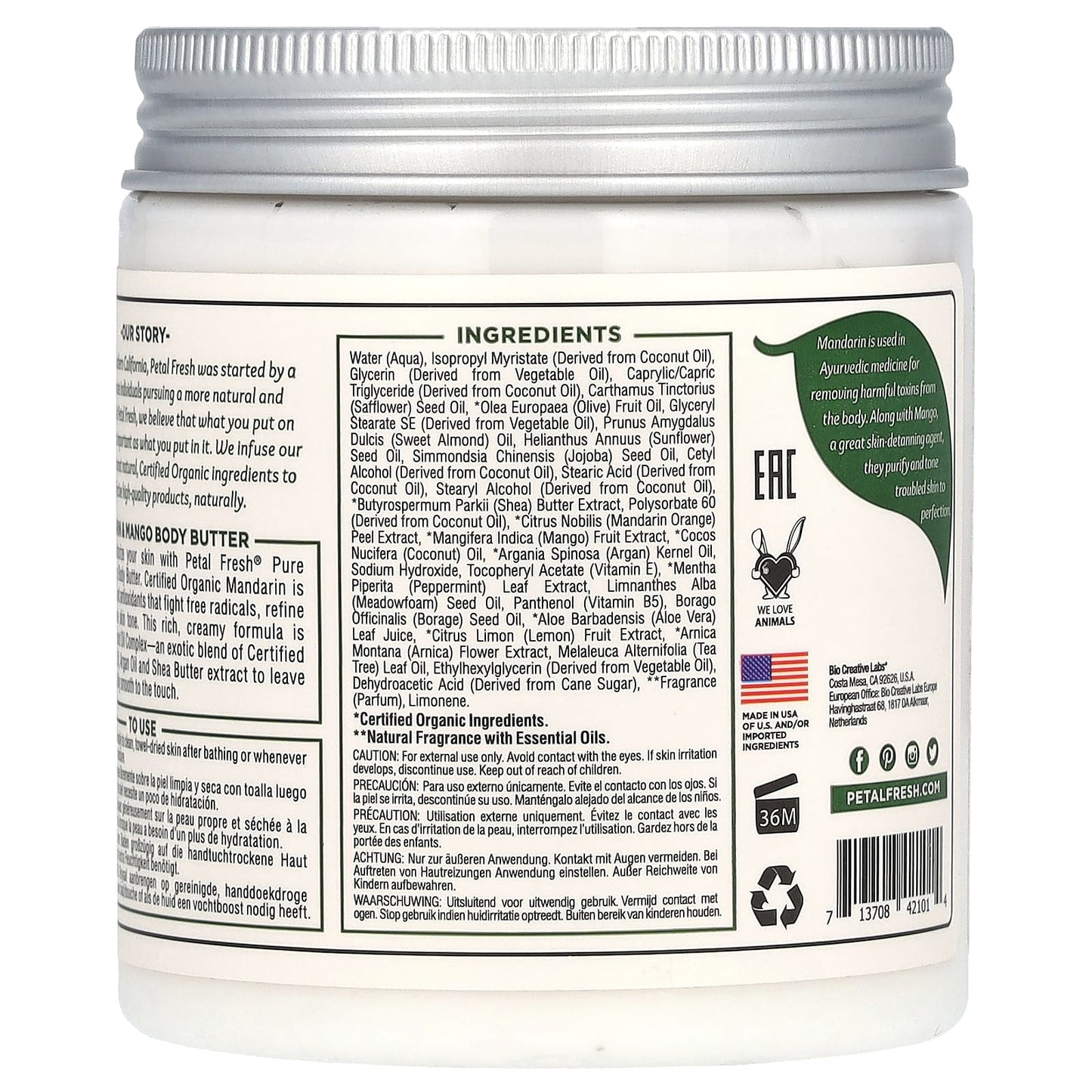 Petal Fresh, Clarifying Body Butter, Mandarin & Mango, 8 oz (237 ml) - Image 2