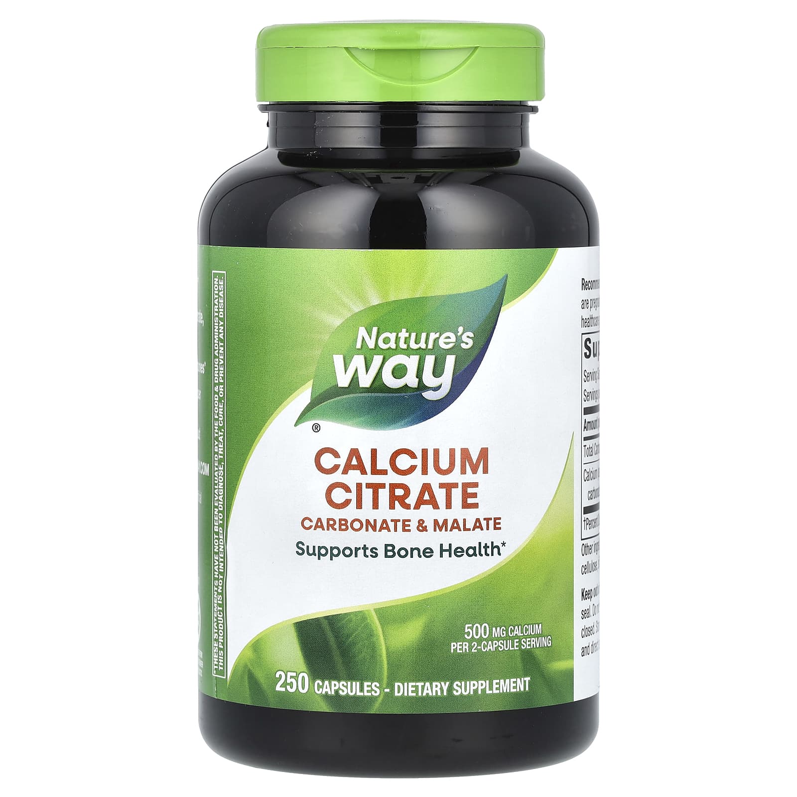 Nature's Way, Calcium Citrate, 500 mg, 250 Capsules (250 mg per Capsule) - Image 1