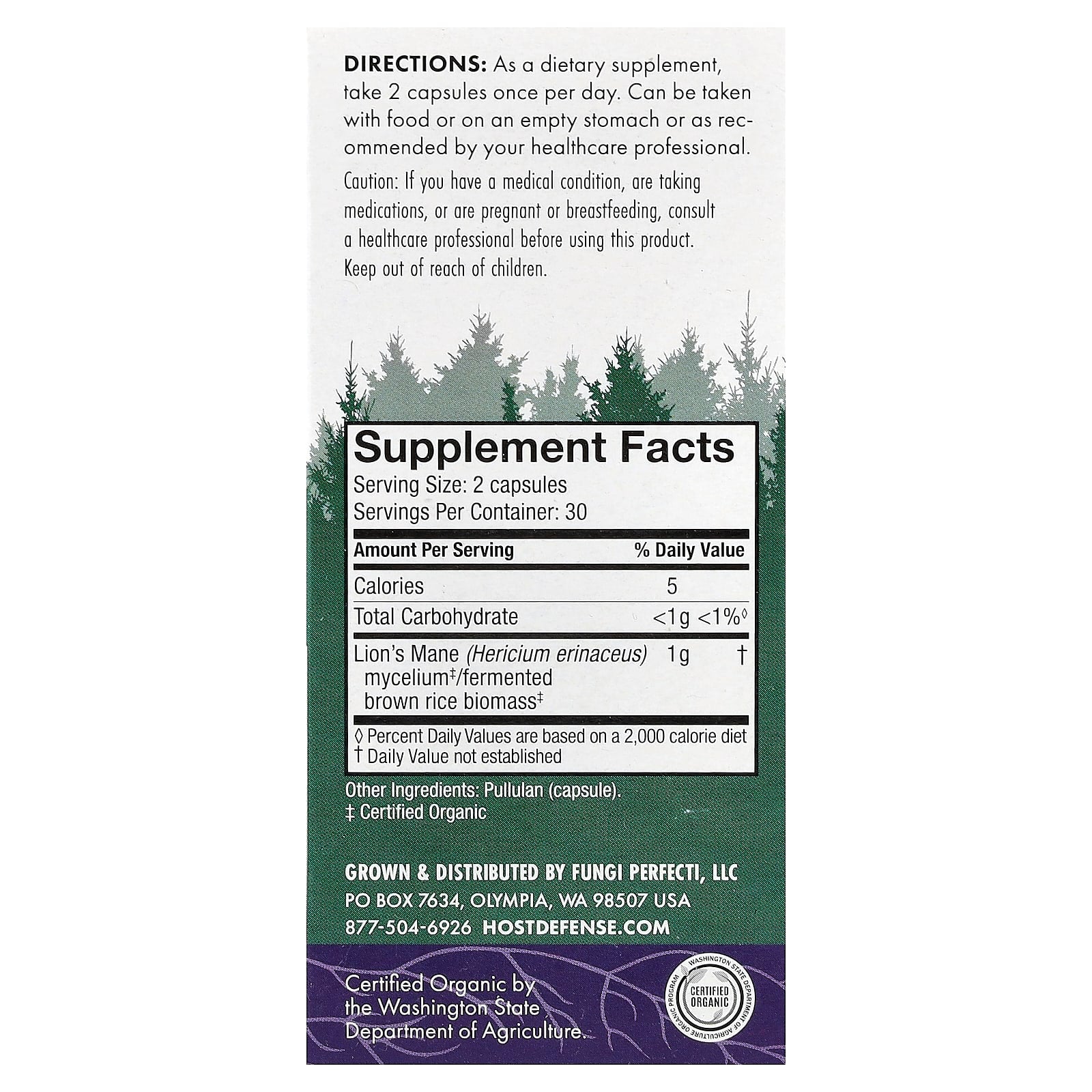 Lion's Mane Capsules for Memory & Nerve Support by Host Defense - Image 2