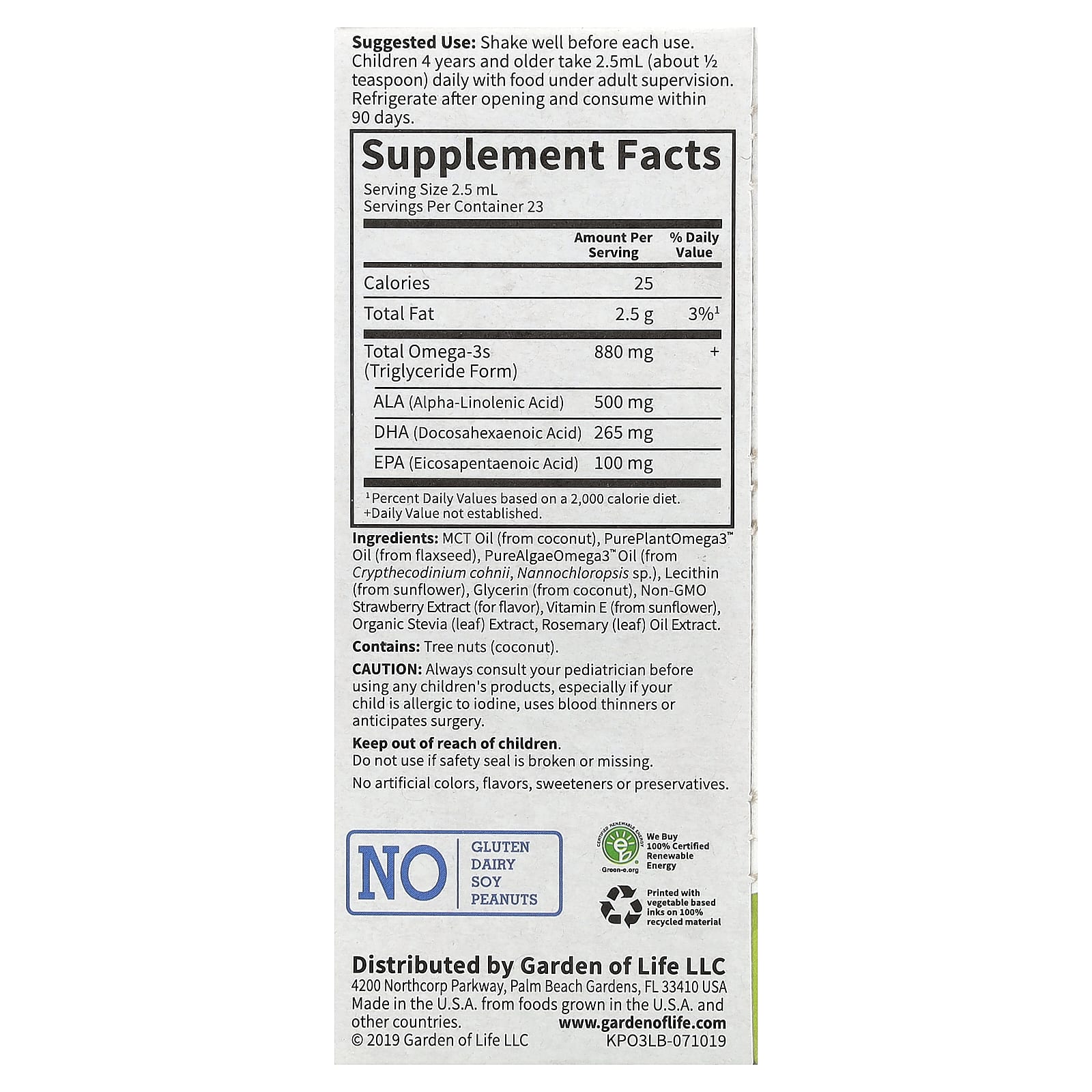 Garden of Life Kids Omega-3 Liquid, Brain & Eye Support, Vegan, 2 fl oz - Image 2