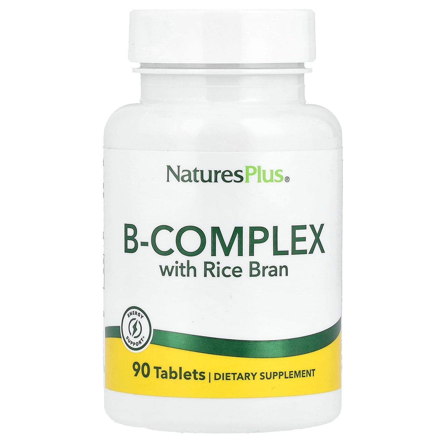 NaturesPlus, B-Complex with Rice Bran, 90 Tablets - Image 1