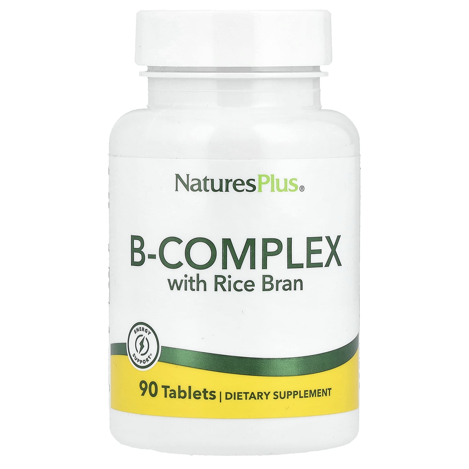 NaturesPlus, B-Complex with Rice Bran, 90 Tablets - Image 1