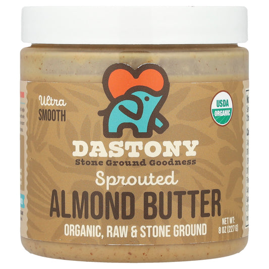 Organic Sprouted Almond Butter, Ultra Smooth, 8 oz - Dastony - Image 1