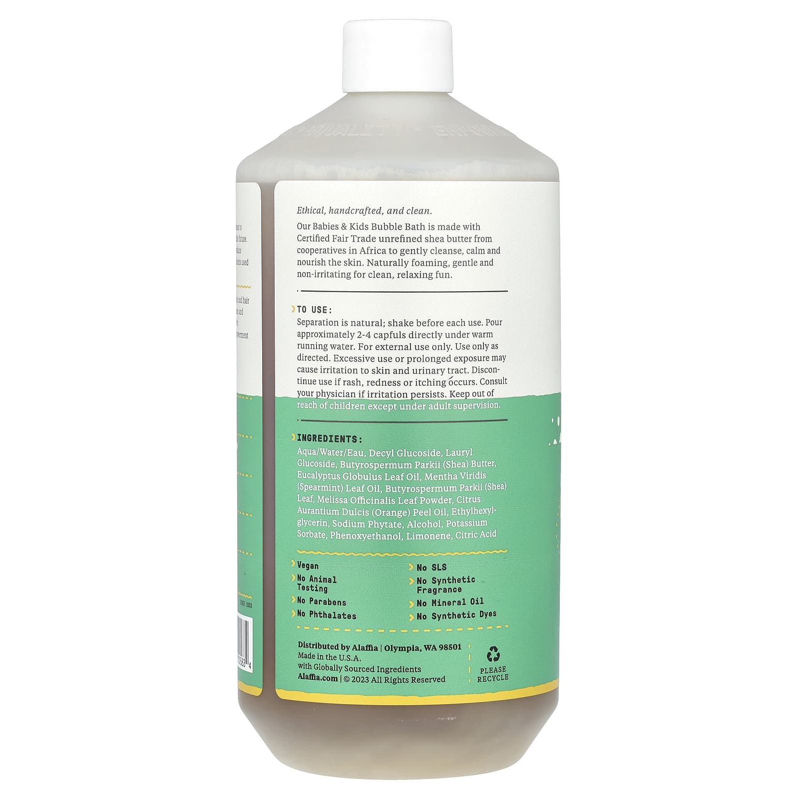 Eucalyptus Mint Bubble Bath for Kids - Cruelty Free & Natural - Image 2