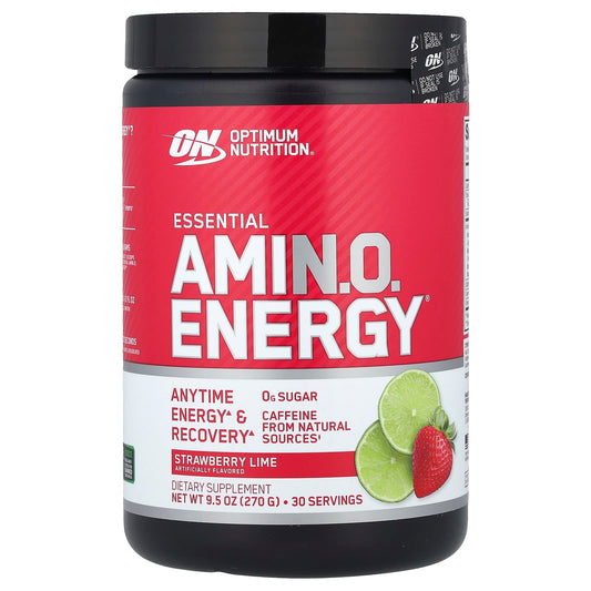 Optimum Nutrition, Essential Amin.O. Energy®, Strawberry Lime, 9.5 oz (270 g) - Image 1