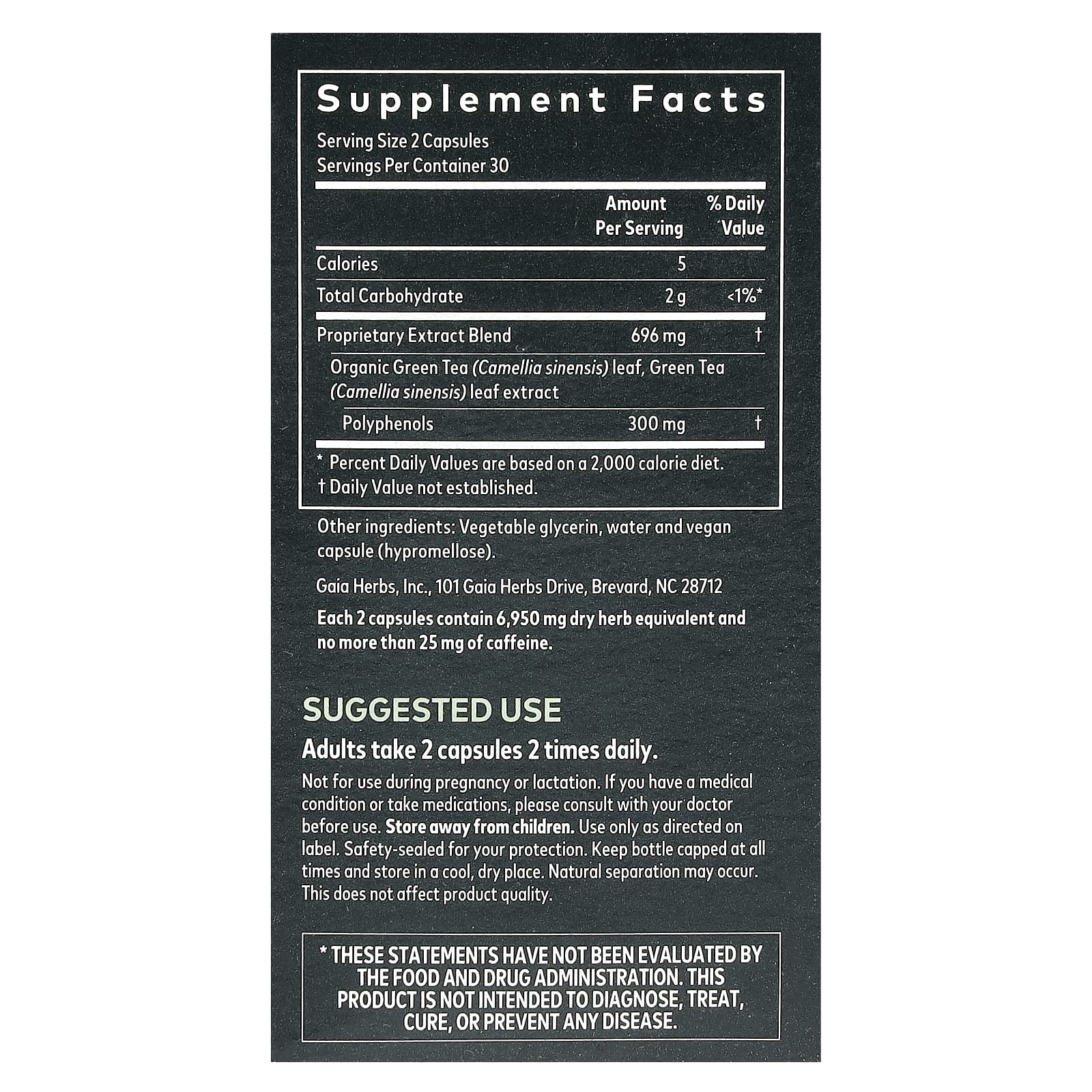 Gaia Herbs, Green Tea, 60 Vegan Liquid Phyto-Caps®