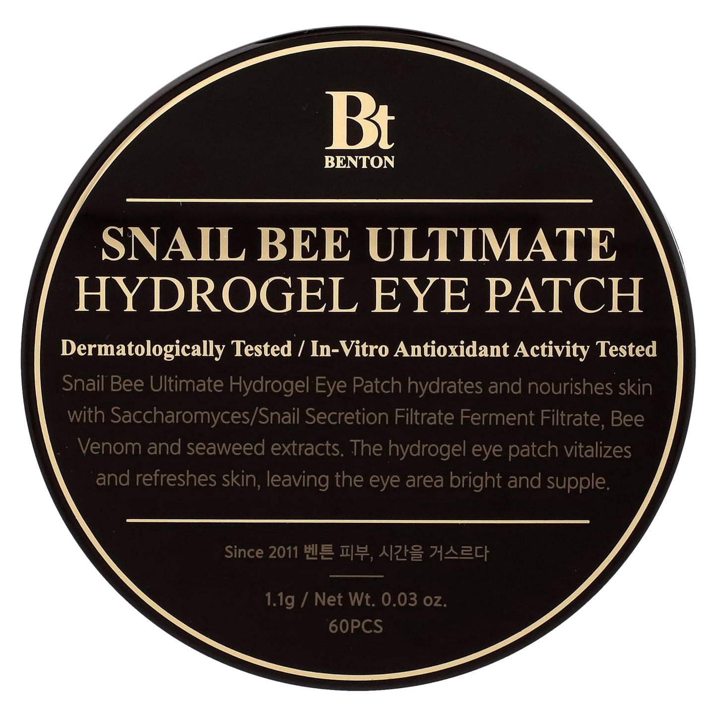Benton Snail Bee Eye Patches for Hydrated, Bright Skin - 60 Pairs - Image 1