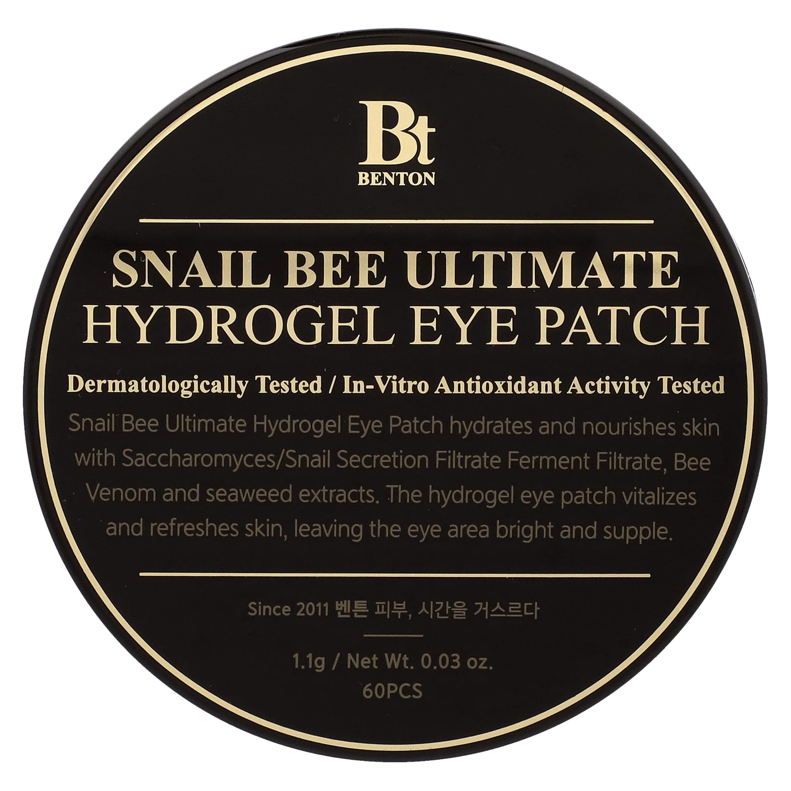 Benton Snail Bee Eye Patches for Hydrated, Bright Skin - 60 Pairs - Image 1