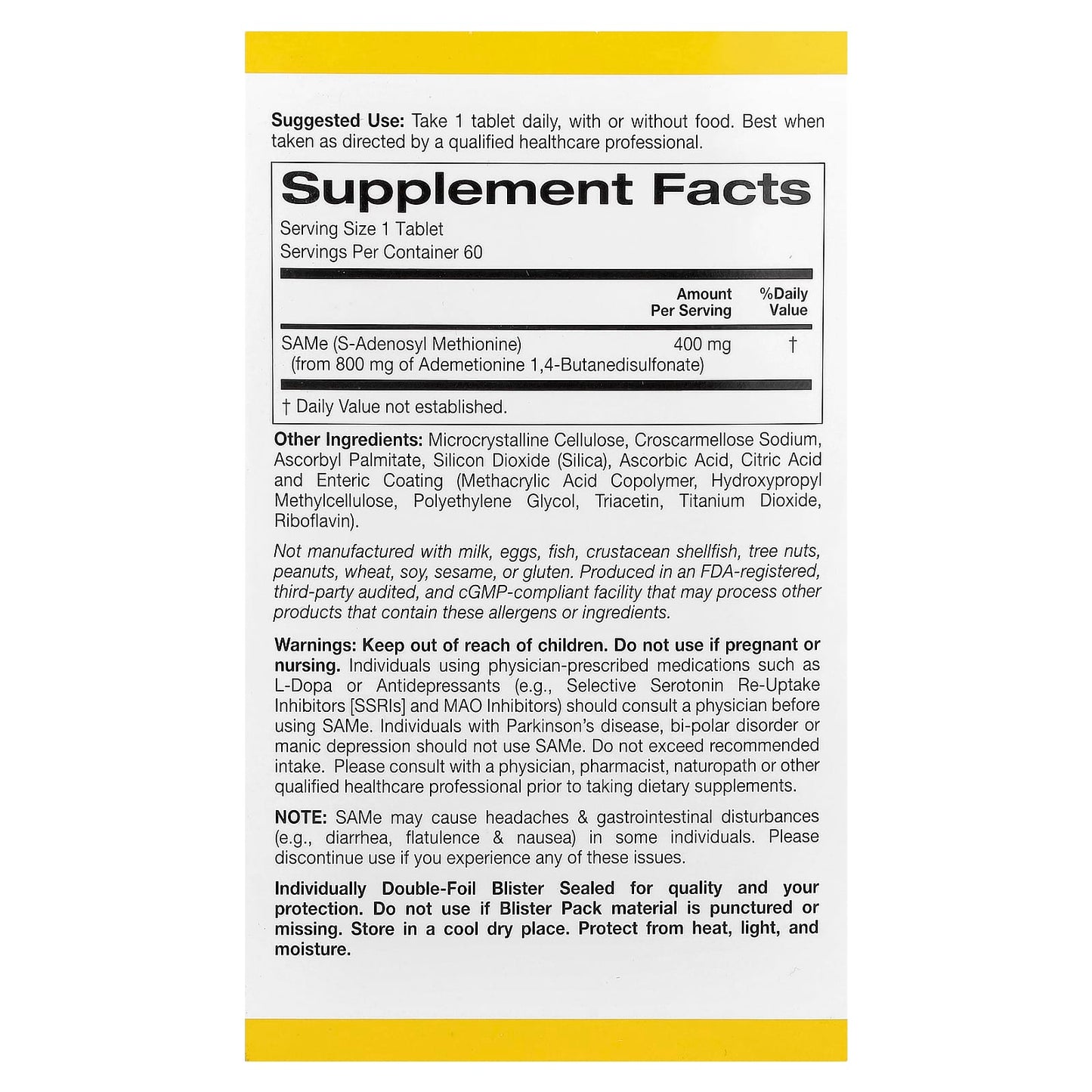 California Gold Nutrition SAMe Supplement for Joint Health & Mood - Image 2