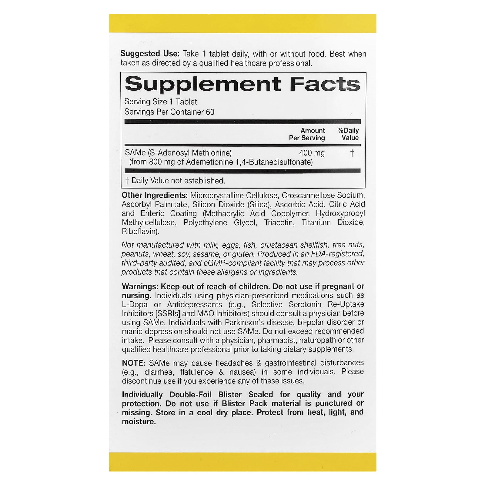 California Gold Nutrition SAMe Supplement for Joint Health & Mood - Image 2