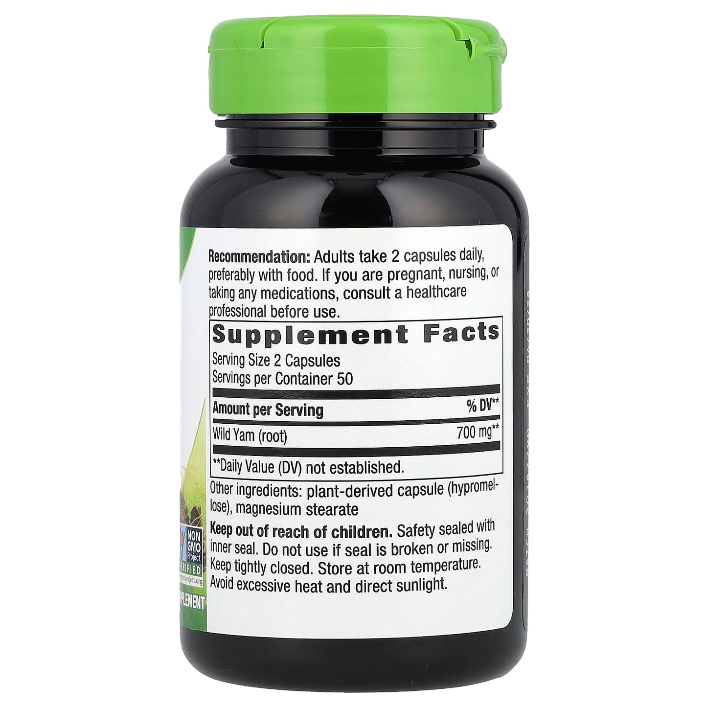 Nature's Way, Wild Yam Root, 700 mg , 100 Vegan Capsules (350 mg per Capsule) - Image 2