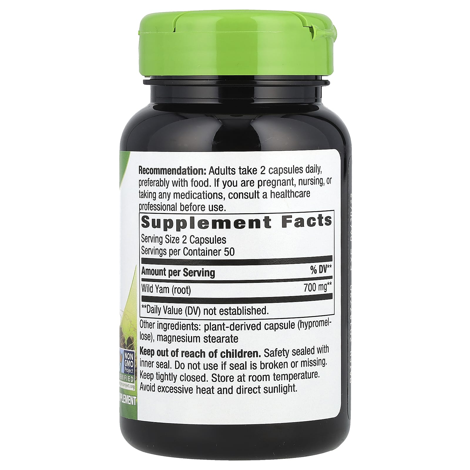 Nature's Way, Wild Yam Root, 700 mg , 100 Vegan Capsules (350 mg per Capsule) - Image 2