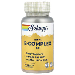 Solaray Methyl B-Complex 50 - 60 VegCaps for Energy & Immune Support