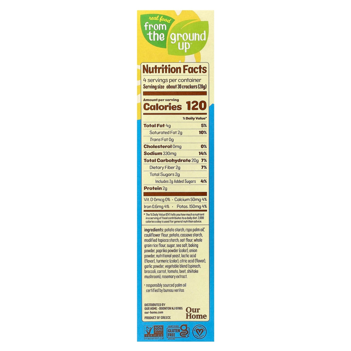 Cauliflower Crackers, Gluten-Free & Vegan, 4 oz (113g) - Image 2