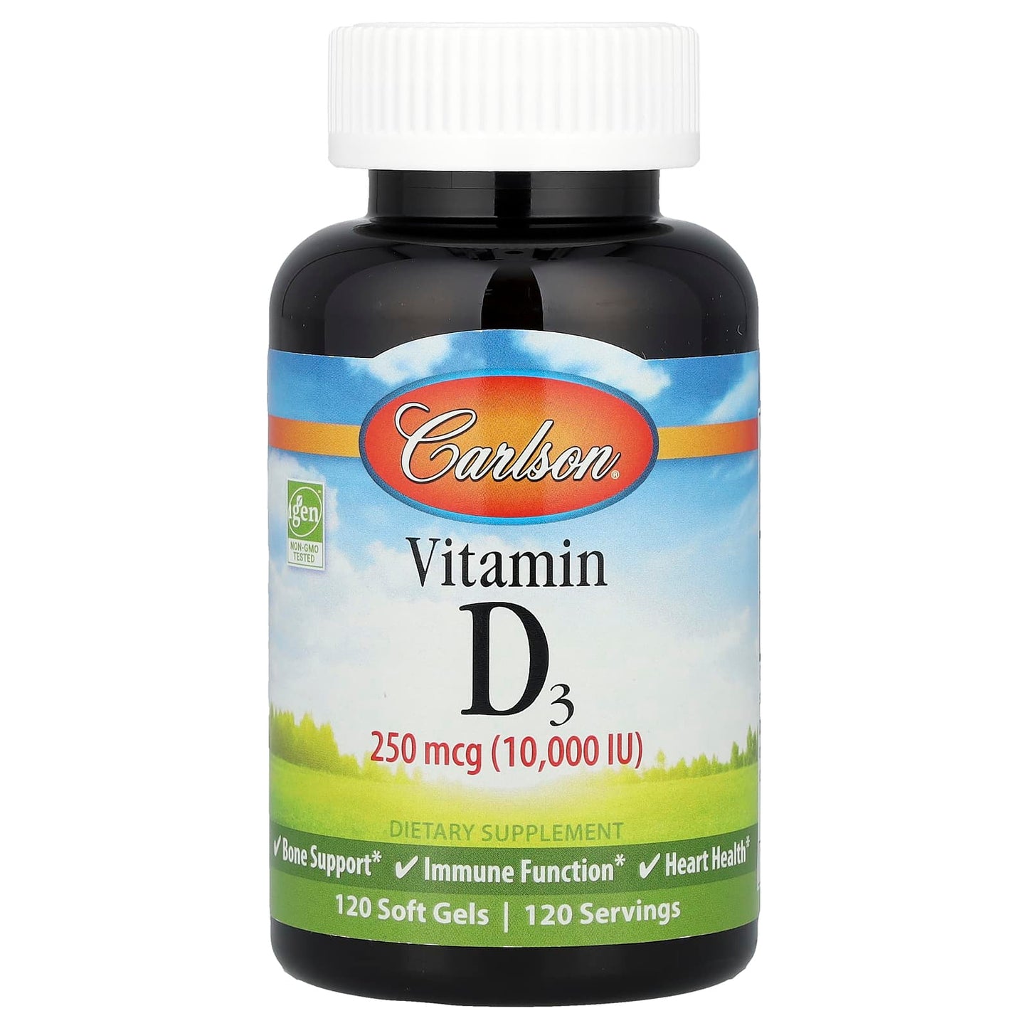 Carlson Vitamin D3 250 mcg (10,000 IU) for Immune & Bone Health - Image 1