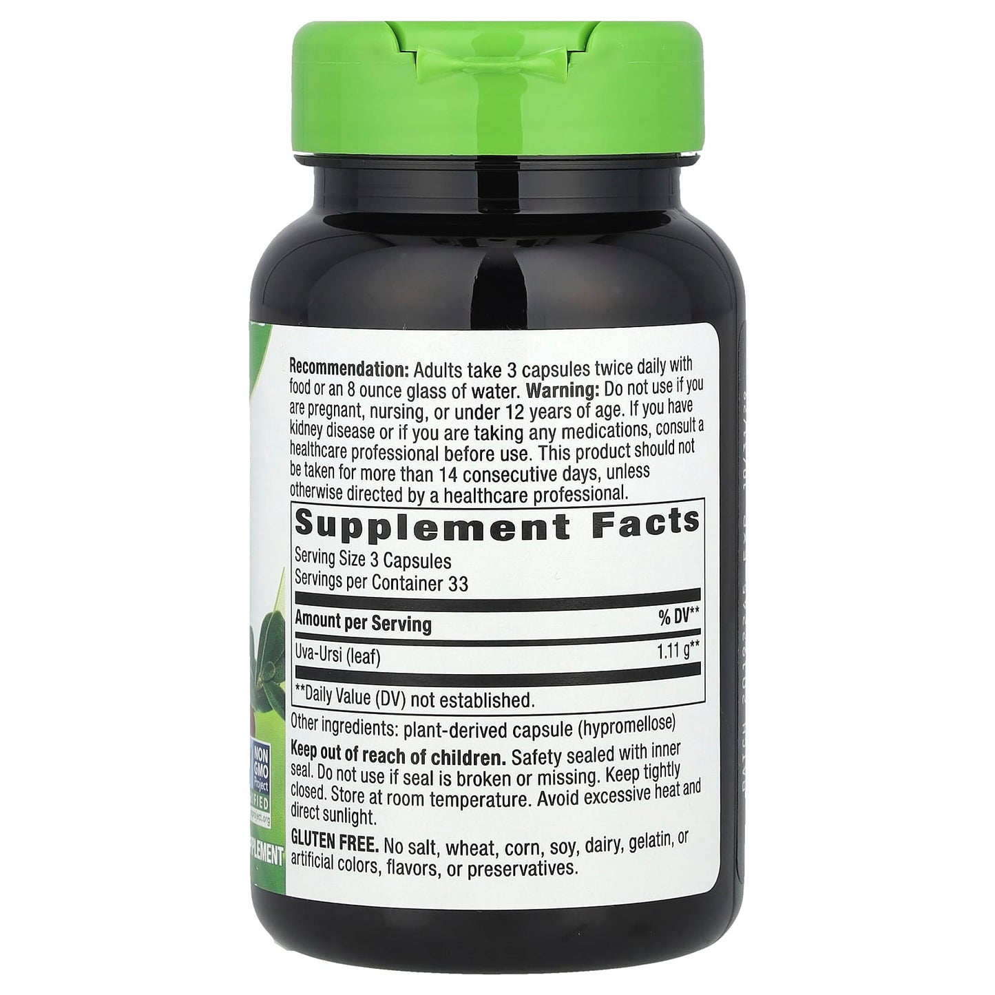 Nature's Way, Uva-Ursi Leaves, 1,110 mg, 100 Vegan Capsules (370 mg per Capsule)