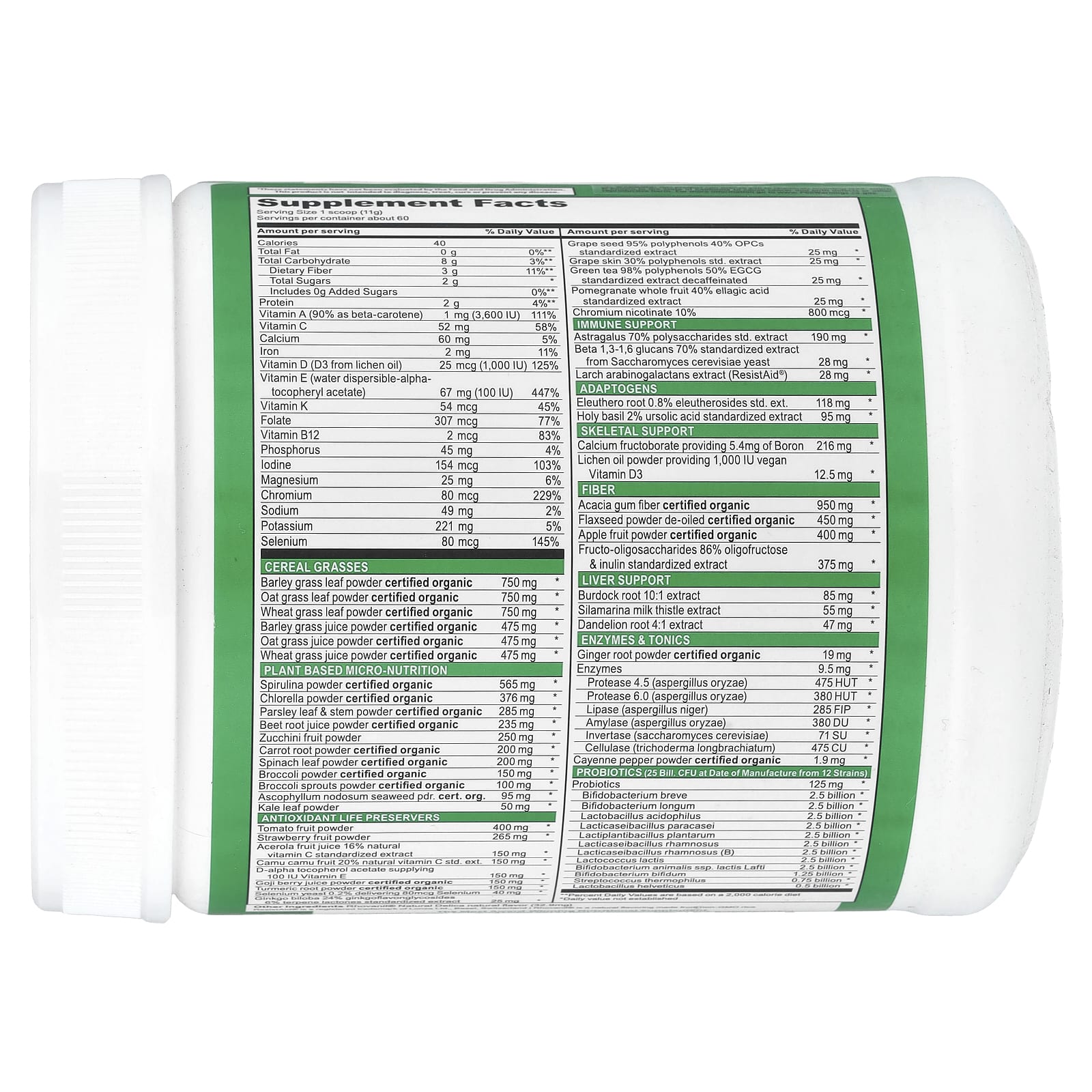 Vibrant Health, Green Vibrance® +25 Billion Probiotics, Version 21.0, 23.28 oz (660 g) - Image 2